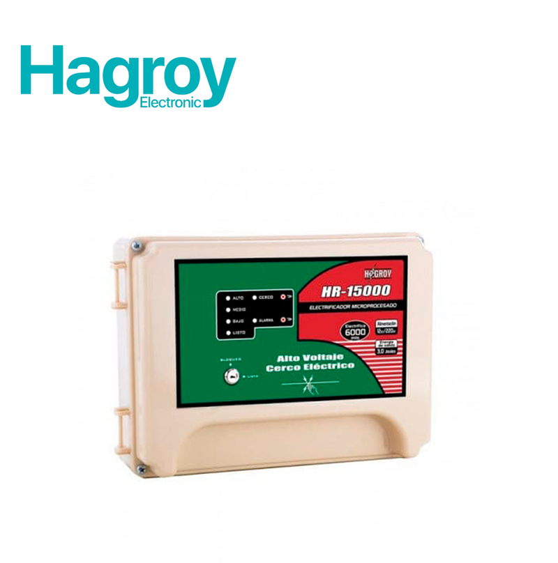 Electrificador de alto voltaje 15000 1 zona HR15000 Marca: Hagroy