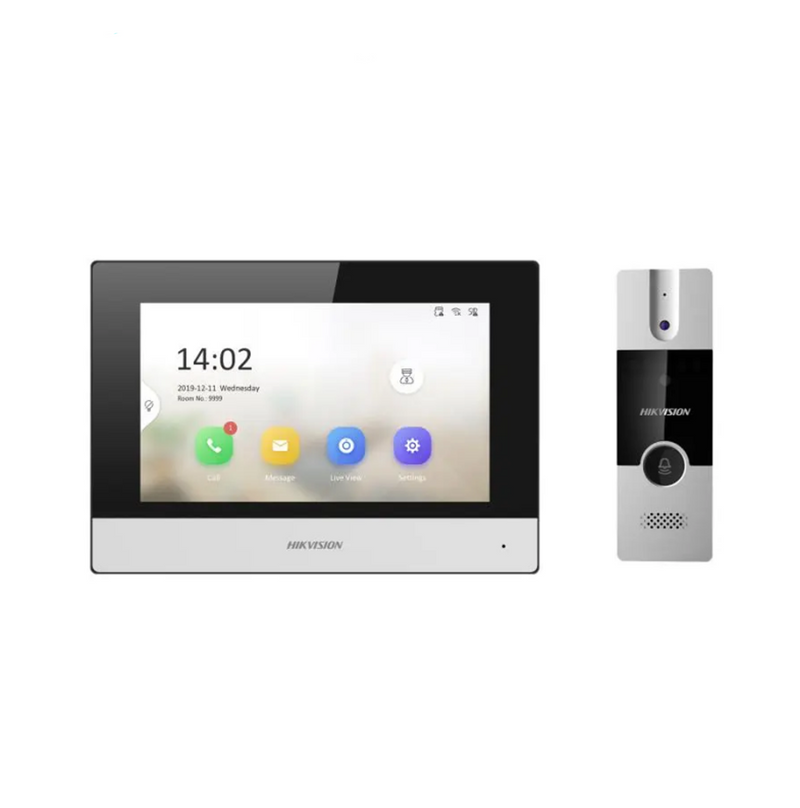Kit Videoportero híbrido a 4 Hilos con función de Llamada a App Hik-Connect DSKIS302P Marca: Hikvision