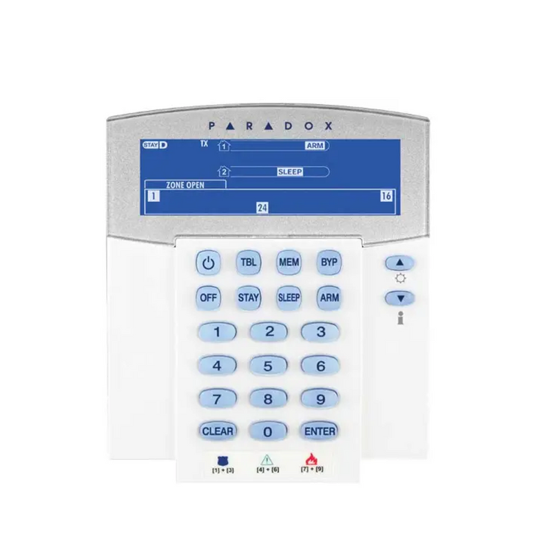 Teclado LCD inalámbrico de 48 zonas 2 particiones K38M Marca: Paradox
