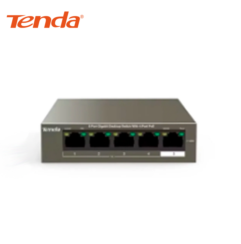 Switch 5 Puertos Negro TEG1105P-4-63W Marca: Tenda