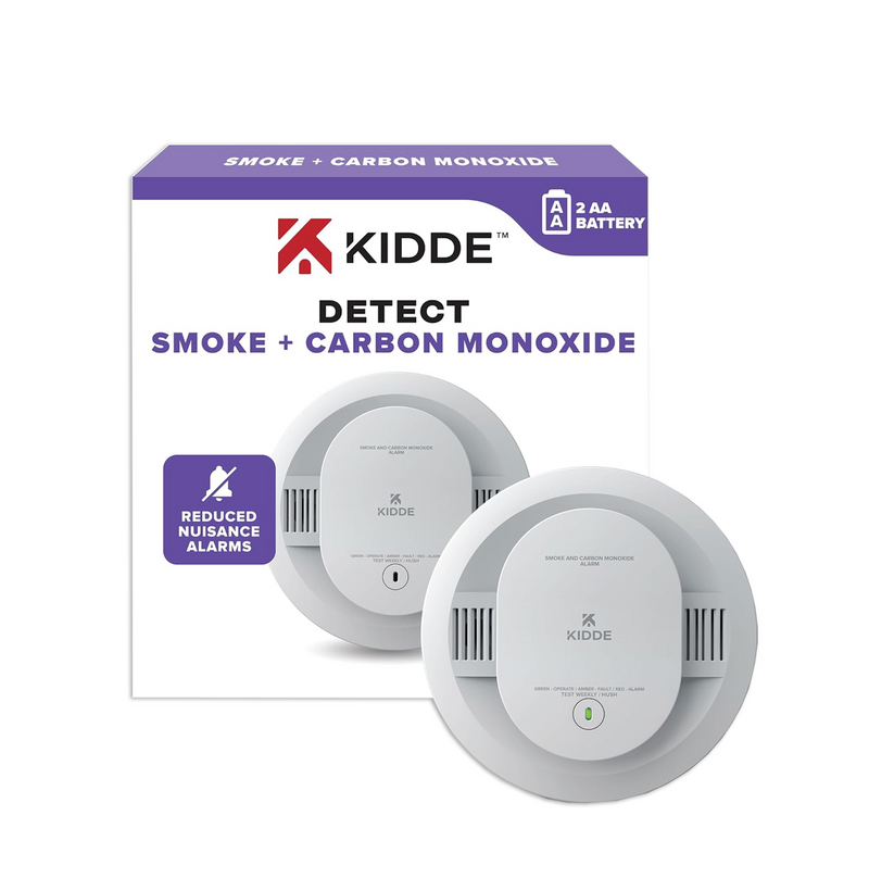 Detector de humo y monóxido de carbono 100% inalámbrico batería AA 30CUDR Marca: Kidde