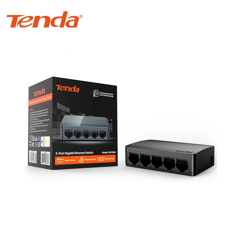 Switch de 5 Puertos Negro SG105M Marca: Tenda