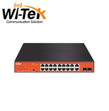 Switch de 16 puertos PoE, 802.3af/at, 2 puertos Combo para Uplink, 185 Watts WI-PS318GFH Marca: WI-TEK