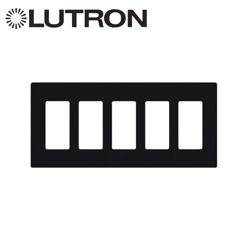 Placa de pared 5 espacios, para atenuador (dimmer), switch ó control remoto PICO inalámbrico CW5BL Marca: Lutron