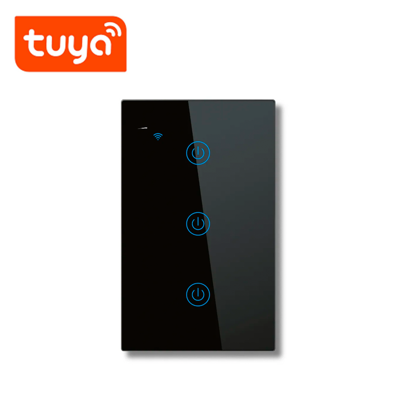 Apagador Inteligente WIFI Tecnología Tuya Color Negro 3 Luces TK-TY-U3 Marca: Tuya