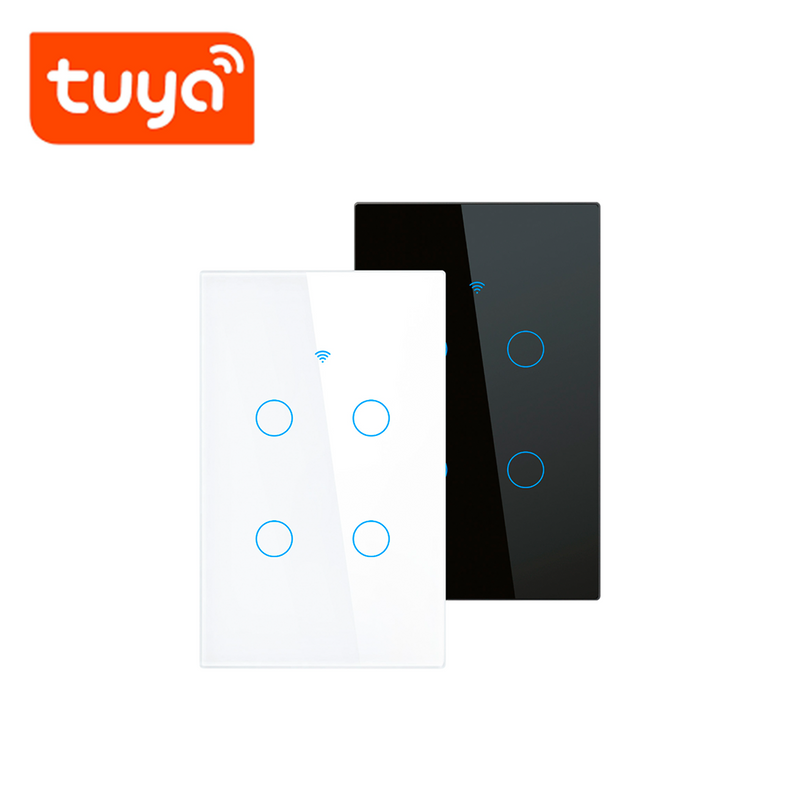 Apagador Inteligente WIFI Tecnología Tuya Color NEGRO 4 Luces TK-TY-U4 Marca: Tuya