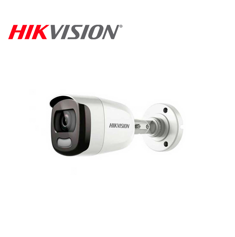 Cámara de vigilancia analógica con resolución 5MP con tecnología ColorVu DS2CE10HFTF28 Marca: Hikvision