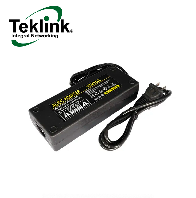 Fuente de poder 12V 10AMP adaptador de corriente 10A 12OW PS-12VDC10AMP Marca: Teklink