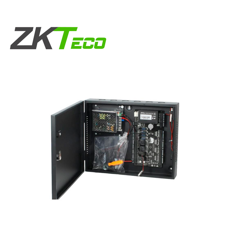 Control de acceso para 4 puertas gabinete y fuente de poder Marca: ZKTeco