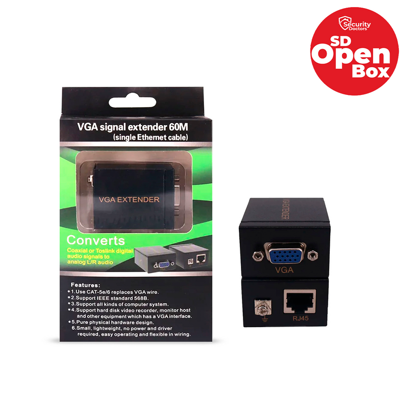 (Caja cerrada) Extensor de señal VGA 60M/ 1 cable Ethernet Marca: General