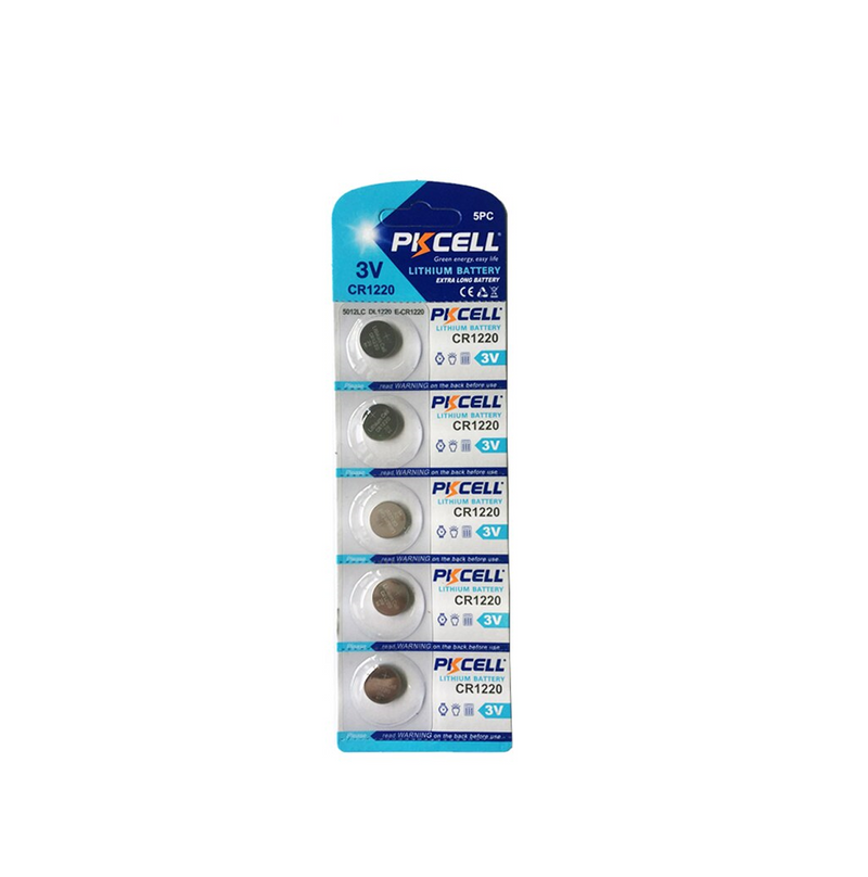 Batería de litio CR1220 3V blíster de 5pcs Marca: PKCELL