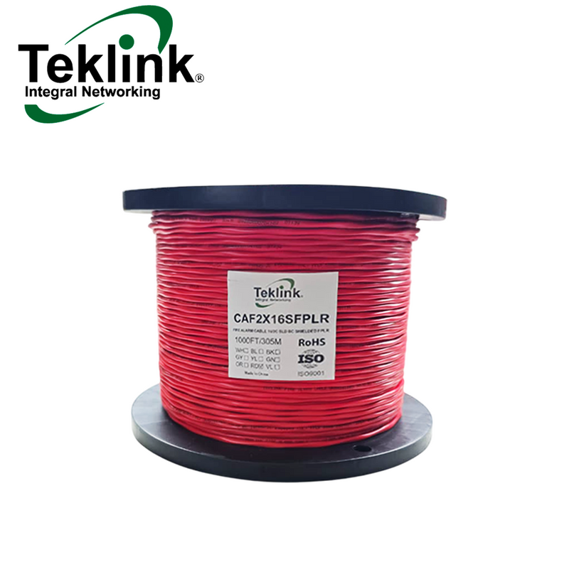 Cable de alarma de incendio 16AWG 2 Hilos 305Mts Blindado UL TEKLINKCAF2X16SFPLR Marca: Teklink