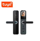 Cerradura + camara WIFI Tecnologia Tuya pantalla + huella + código + tarjeta + APP 300 usuarios recargable TK-HR08-P Marca: Tuya