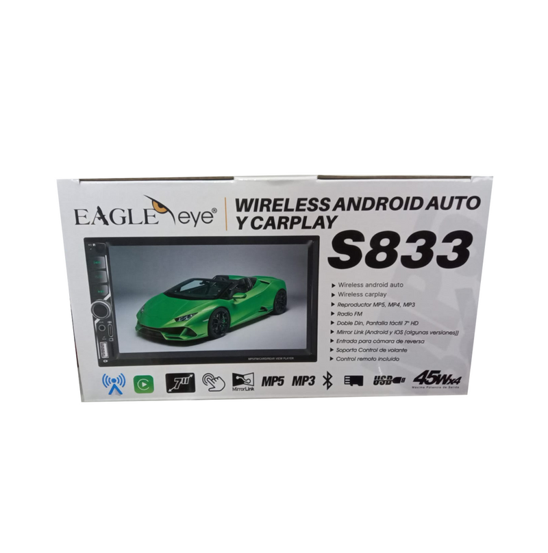 Radio MP5 7" 2DIN con cable e inalámbrico Carplay android Marca: Eagle Eye