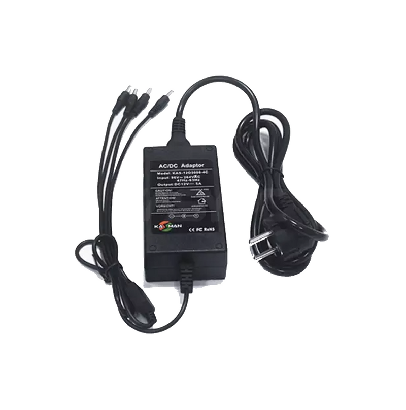 Kit de adaptador de corriente 4 canales 12VDC 5A Marca: FOLKSAFE