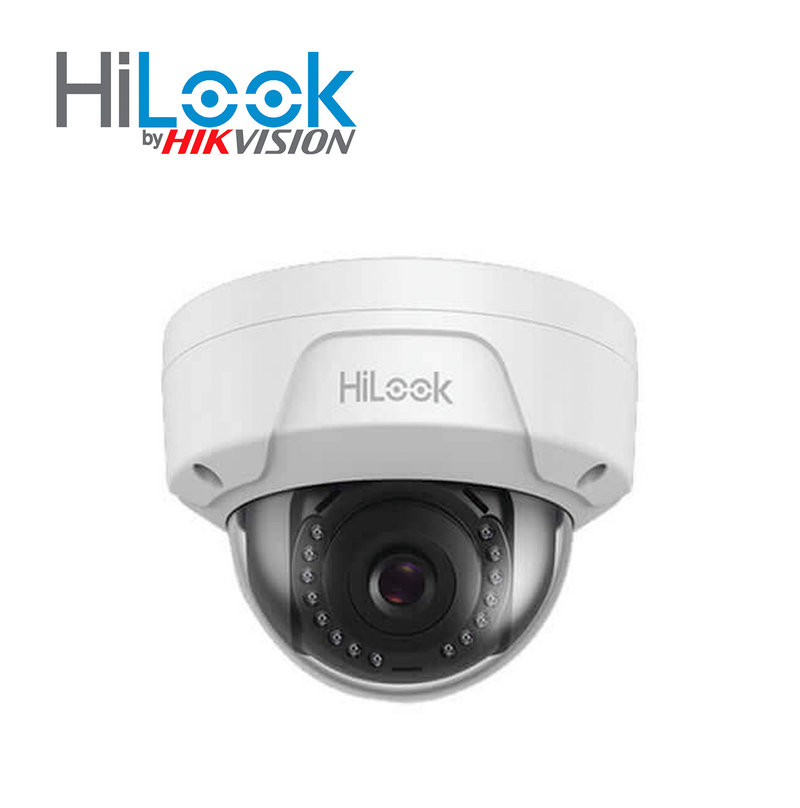 Cámara IP tipo minidomo de 4MP IR de hasta 30m de distancia IPCD140H-28 Marca: HiLook by Hikvision