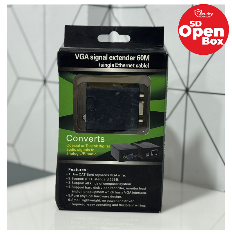 (Caja cerrada) Extensor de señal VGA 60M/ 1 cable Ethernet Marca: General