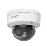 Cámara tipo minidomo IP 5MP ColorVu 24/7 PoE luz Blanca 30 mts para exterior Marca: Hikvision