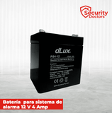 Batería para sistema de alarma 12 V 4 Amp PL4 Marca: dLux