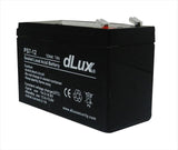 Batería para alarma contra robo de 12V 7A PL7 Marca: Dlux.
