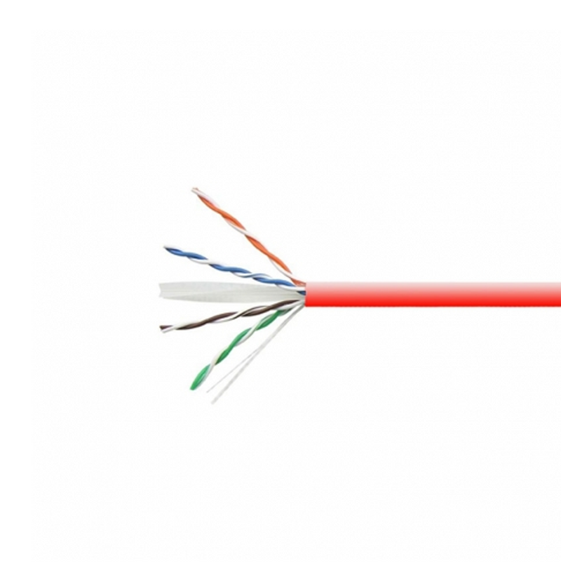 Cable UTP CAT6A verificado 4P color rojo de 305 metros UL Marca: Teklink