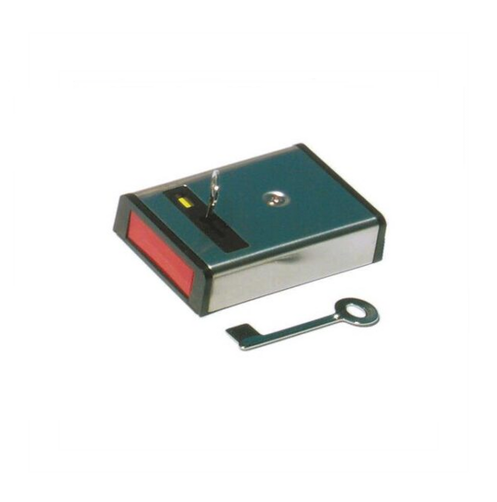 Botón de pánico con 2 llaves tapa inoxidable con caja plástica SS078 Marca: Crow
