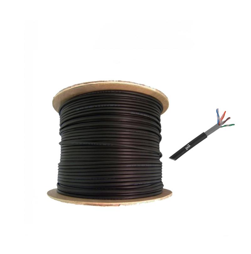 Cable UTP CAT5E para exteriores doble forro 100% cobre color negro Marca: Teklink