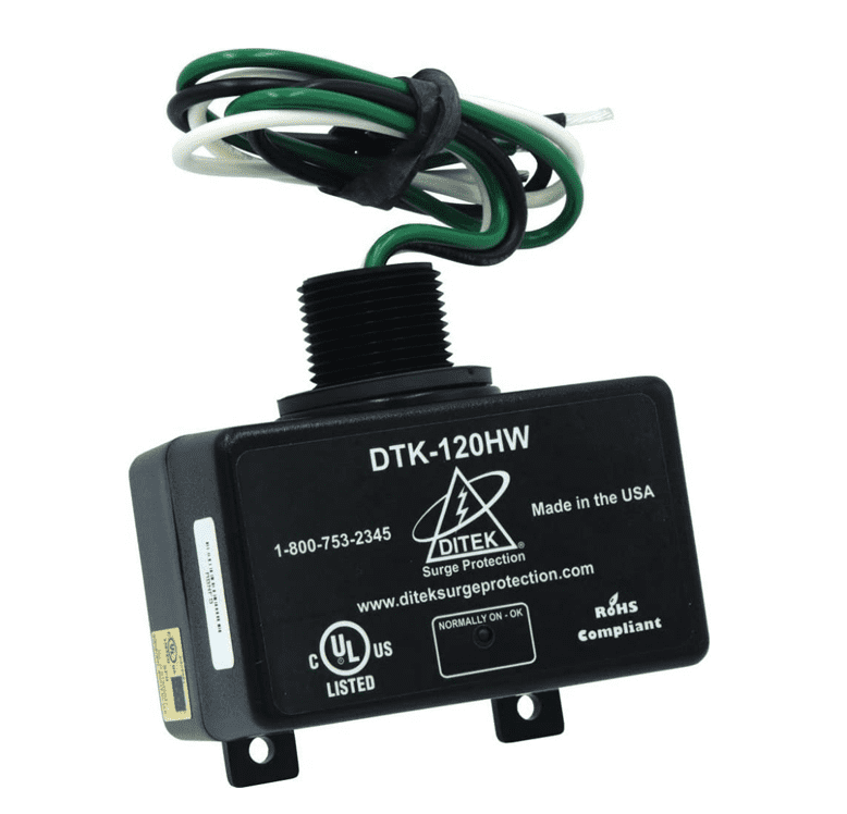 Protector para circuito de 120V/20A conexión de cableado en paralelo, indicador LED.