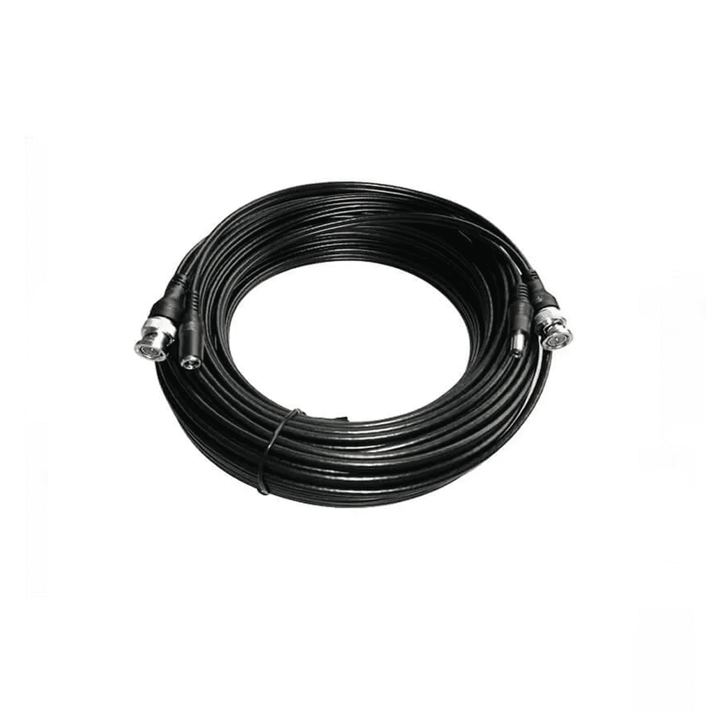 Cable de 40 mts preformado con conector BNC (macho/macho) y conector DC (macho/hembra) Marca Iflux.