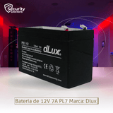 Batería para alarma contra robo de 12V 7A PL7 Marca: Dlux.