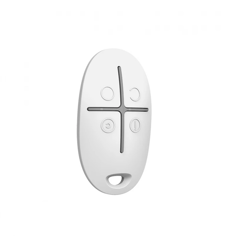 Control remoto de cuatro botones con indicación de entrega de comando de color blanco Marca: Ajax