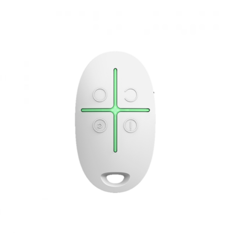 Control remoto de cuatro botones con indicación de entrega de comando de color blanco Marca: Ajax