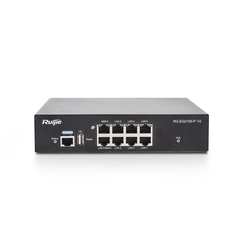 Router Gateway  7 PoE +1GE 135W de Hasta 2 WAN  300 users L7 Dpi / Enter RM Marca: Ruijie