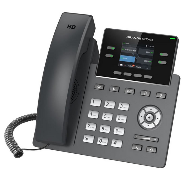 Teléfono IP de 4 líneas de Grado Operador-POE-WIFI sin Adaptador de corriente GRP-2612W Marca: Grandstream