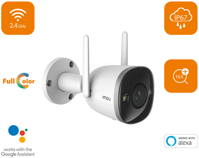 Cámara de seguridad Wi-Fi bullet de 2MP full color Marca: IMOU